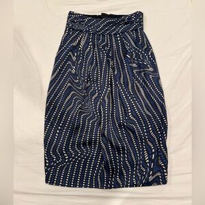 Armani Collezioni Blue Knee-Length Pleated Pencil Skirt 🌳